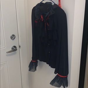 Ruffled button down shirt